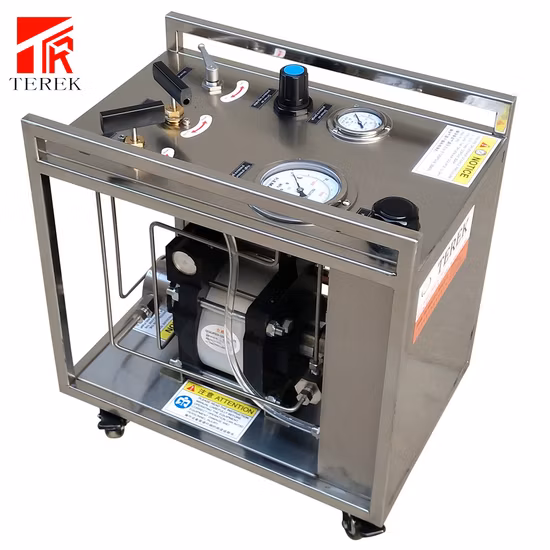 Terek Portable Stainless Steel Frame Air Driven Hydraulic Test Bench for Pipes and Hoses Cylinder Hydrostatic Tester